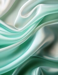 Obraz premium 光の加減で表情を変えるシルクのような微細な質感。ミントグリーンとアイボリーの繊細なグラデーションが洗練された静けさを醸し出す、上品な背景。