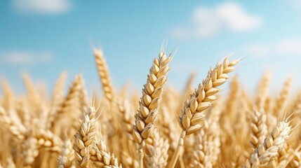 Fototapeta premium Golden wheat field under a vibrant sky