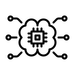 Artificial Intelligence outline icon. AI black line illustration.