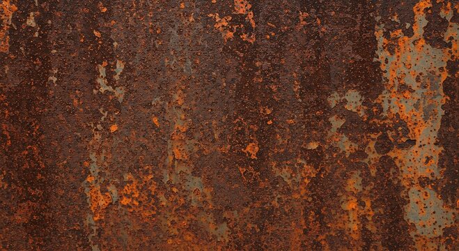 Highly Detailed Texture of Rusted Metal Surface Oxidized Steel Brown and Orange Rust