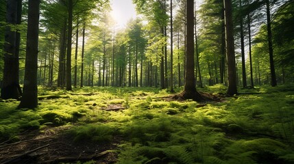 Obraz premium A photo of a sustainable forest for biomass.