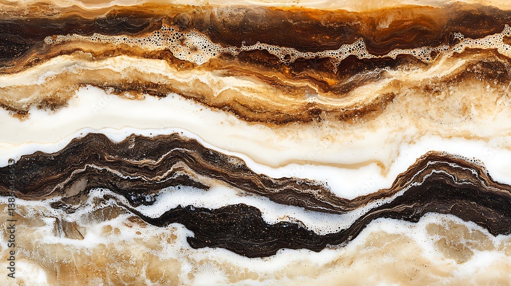Poster abstract swirls brown beige white stone texture background seamless repeat pattern design element