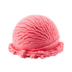 strawberry ice cream isolated on white background 