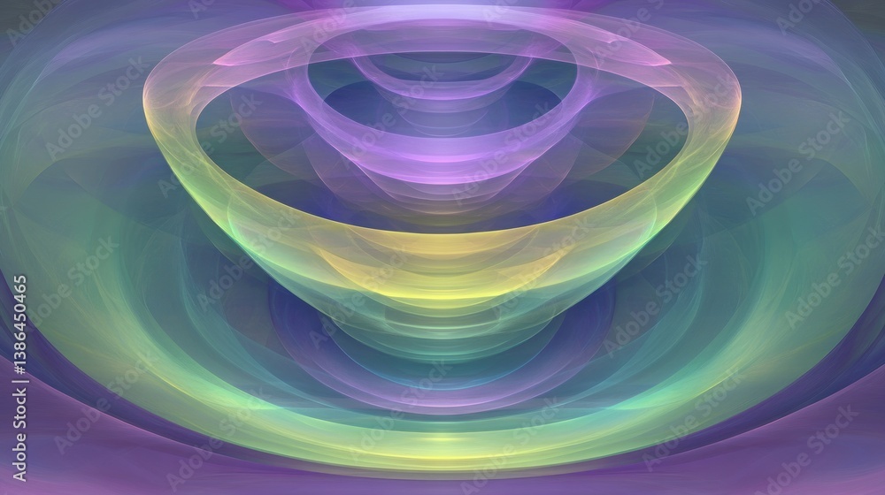 Poster ethereal abstract design with soft colors and fluid shapes in a dreamlike space