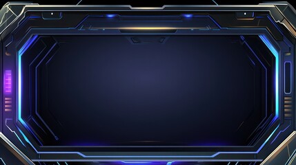 Obraz premium Futuristic spaceship portal interface, dark background