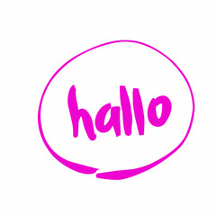 vector illustration basic word in pink fuschia