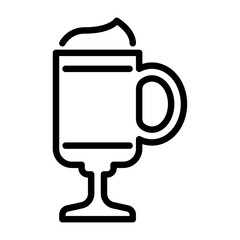 cappuccino outline icon. beverage black line illustration.