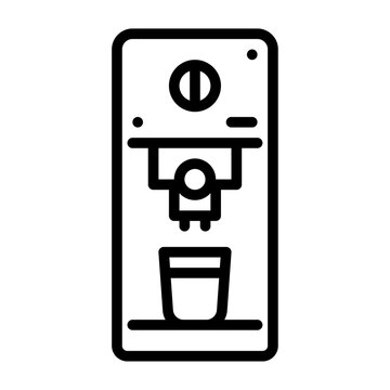 recommend clip art: coffee maker outline icon. coffee machine black line illustration.