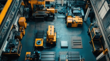 Naklejka premium Industrial machine shop interior