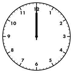 シンプルな時計のイラスト_12時