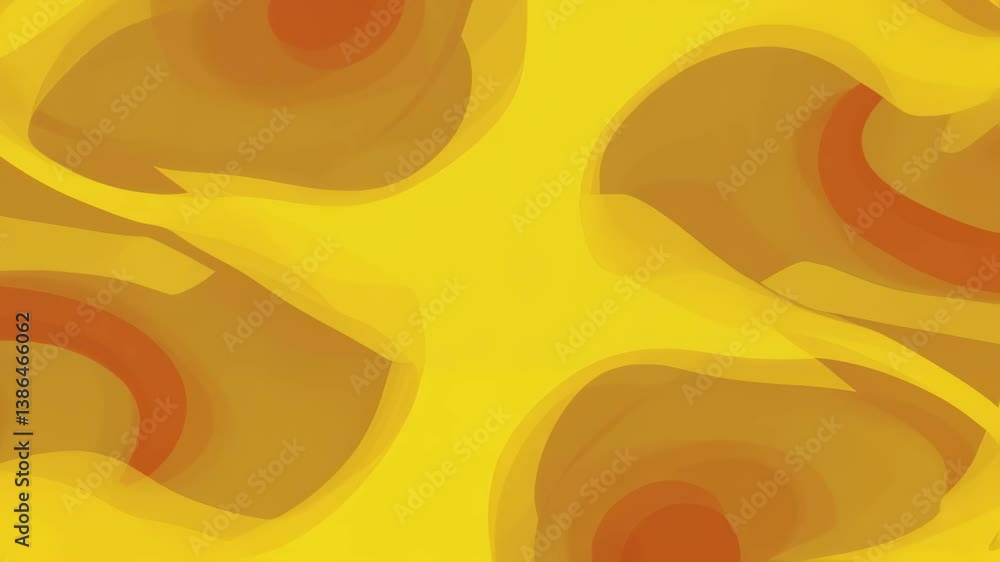 Poster abstract yellow and orange shapes in motion. flowing organic forms. warm toned background with curve