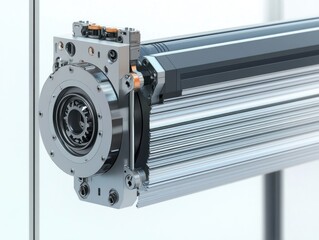 Fototapeta premium Modern Roller Shutter Mechanism Design for Exterior Windows in Industrial Style