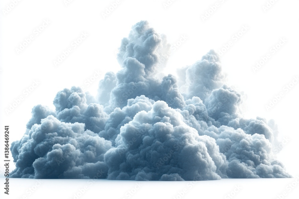 Poster soft, fluffy clouds floating in a bright sky during a serene afternoon give a calming atmosphere to 