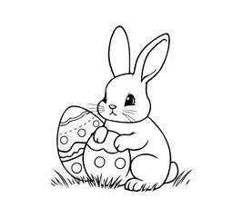 Obraz premium easter bunny with easter eggs