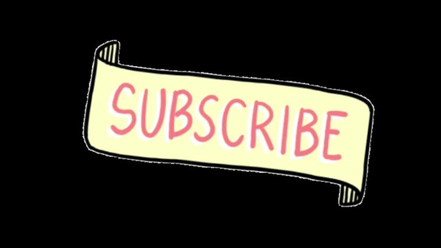 Subscribe sticker on black background