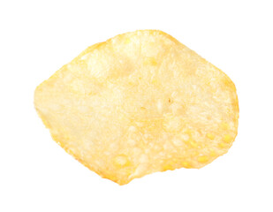 One tasty potato chip isolated on white