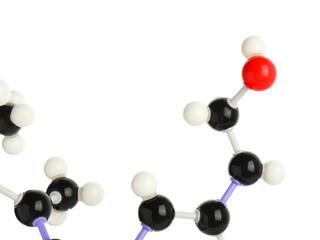 Molecule of retinol (vitamin A) isolated on white. Chemical model