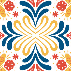seamless pattern with colorful flowers