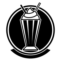 creamy chocolate milkshake with whipped cream logo