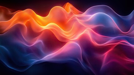Obraz premium Abstract glowing waves, digital art, dark background, website design