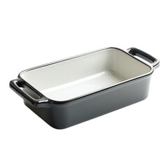 A Stylish Ceramic Loaf Pan with Polished Smooth Surface Isolated on Transparent Background
