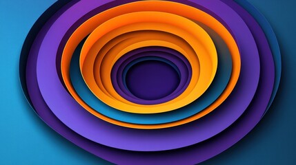 Abstract concentric circles, layered in vibrant hues
