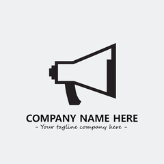 Megaphone illustration black and white for logo company vector image
