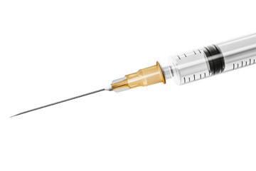 Fototapeta premium Medical syringe needle injection healthcare vaccination hospital clinic, isolated on transparent background
