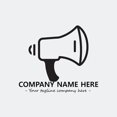 Megaphone illustration black and white for logo company vector image
