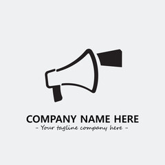 Megaphone illustration black and white for logo company vector image
