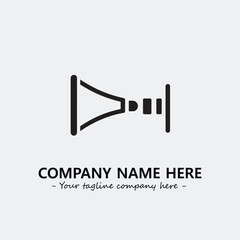 Megaphone illustration black and white for logo company vector image
