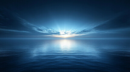 A deep navy blue and midnight blue blurred background, symbolizing calmness, mystery, and sophistication, creating a modern, abstract atmosphere.

