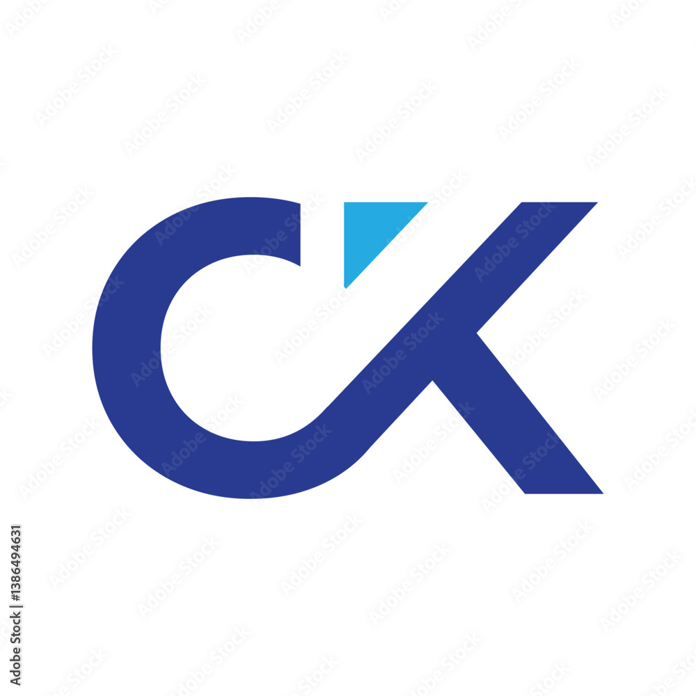 Poster the image shows a flat monogram an initial letter ck in san serif font color that looks clean and sh