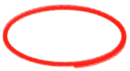 Vibrant Red Circle Drawing Isolated on White Background Illustrative Oval Shape for Highlighting and Emphasis