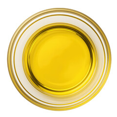 Fresh Golden Olive Oil in a Clear Glass Bowl.