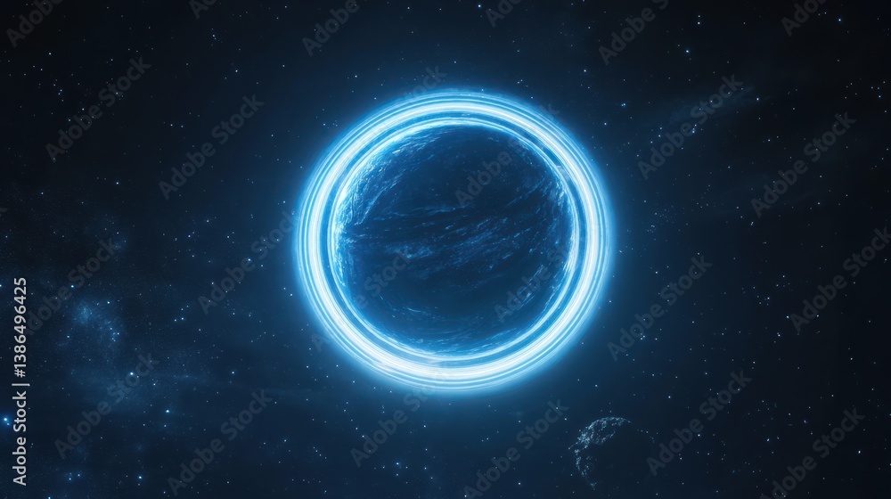 Poster stellar abyss: an abstract representation of a cosmic entity in the void