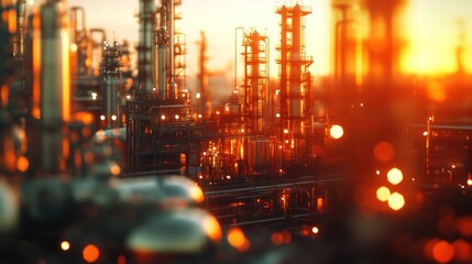 Fototapeta premium Industrial complex at sunset (5)