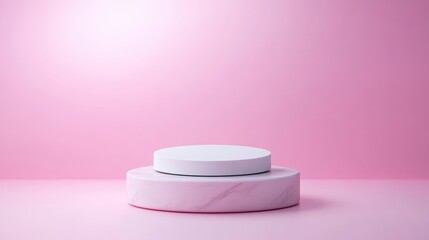 Minimalist pink podium display