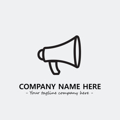 Megaphone illustration black and white for logo company vector image
