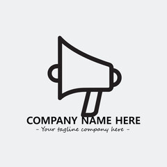 Megaphone illustration black and white for logo company vector image
