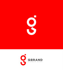 Abstract Red and White G Letter Logo Design Branding