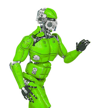 beta tester mech is walking on side close up view