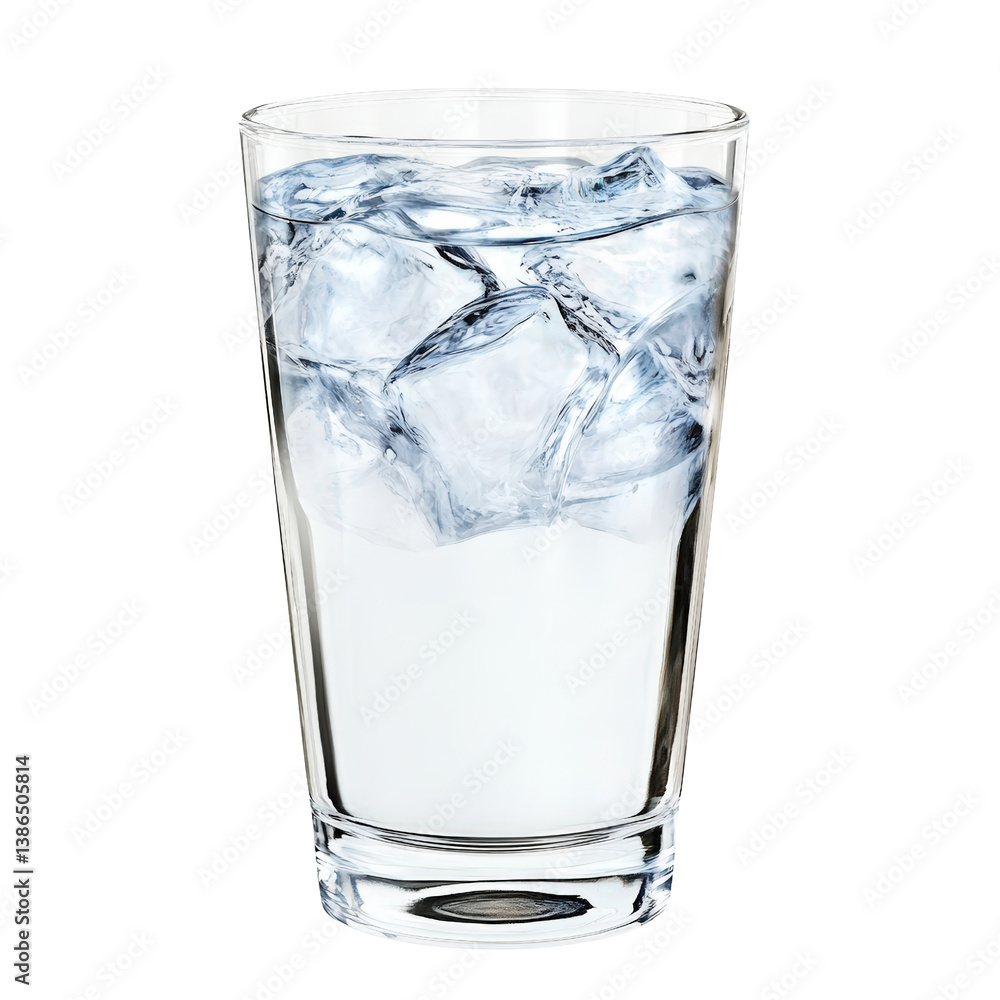 Poster refreshing glass of clear water with ripple effect capturing the essence of hydration and pure refre