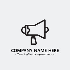 Megaphone illustration black and white for logo company vector image
