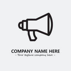 Megaphone illustration black and white for logo company vector image
