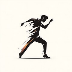 Fototapeta premium silhouette dancer in motion icon