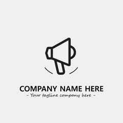 Megaphone illustration black and white for logo company vector image
