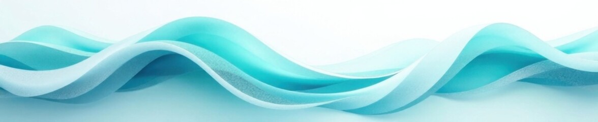 Stylized wave pattern in shades of turquoise and silver on a pale gray background, nautical, oceanic
