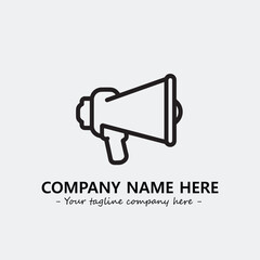 Naklejka premium Megaphone illustration black and white for logo company vector image 