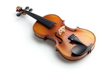 Fototapeta premium Isolated Violin Studio Shot on White Background for Classical Music